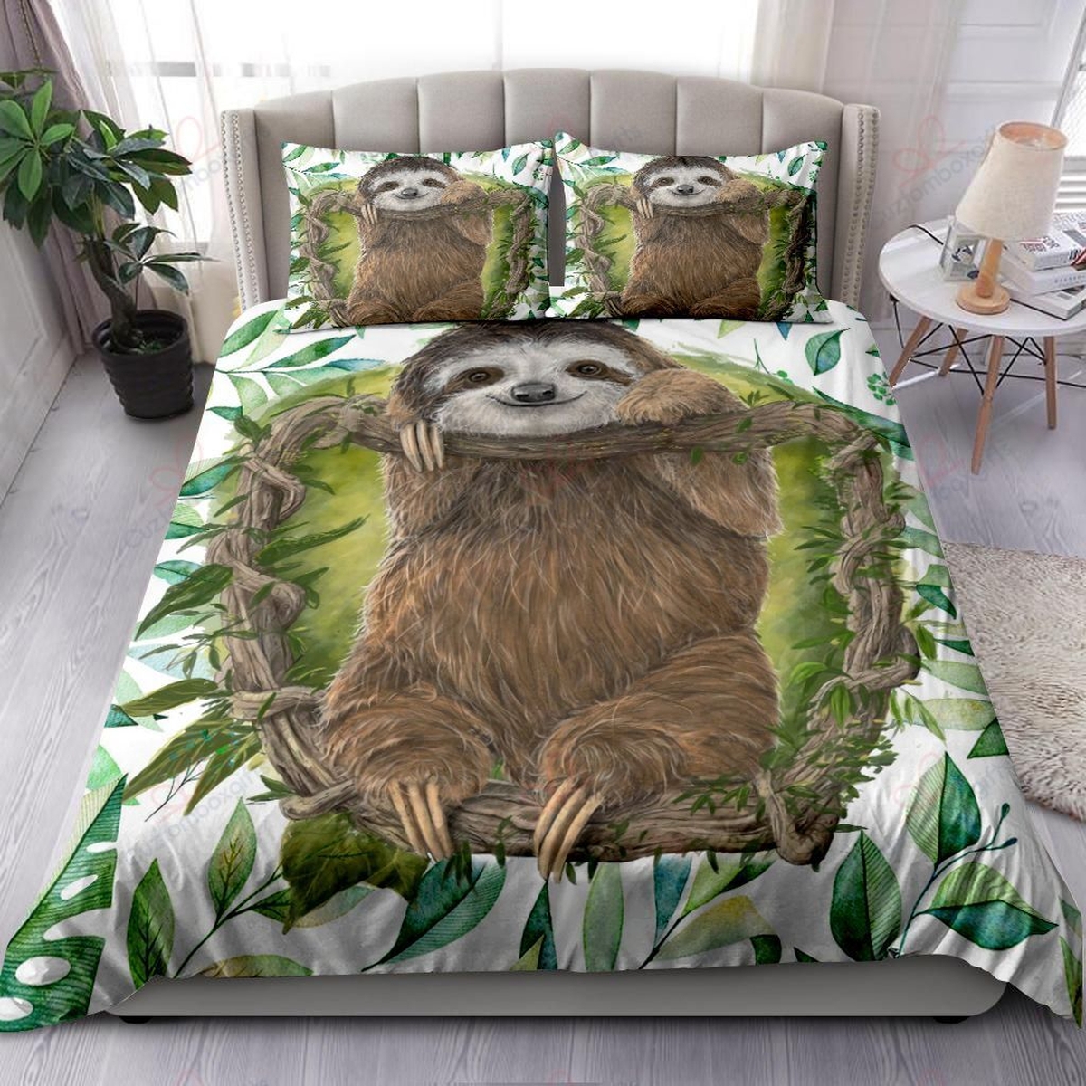 Sloth Bedding Set Bed Sheets Spread Comforter Duvet Cover Bedding Set - Unique Anime Apparel for Fans