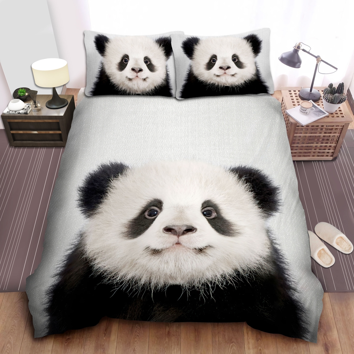 Small Panda Bed Sheets Spread Duvet Cover Bedding Set - Unique Anime Apparel for Fans