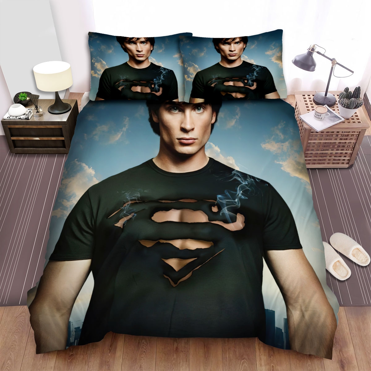 Smallville Clark Kent Poster Bed Sheets Spread Duvet Cover Bedding Set - Unique Anime Apparel for Fans