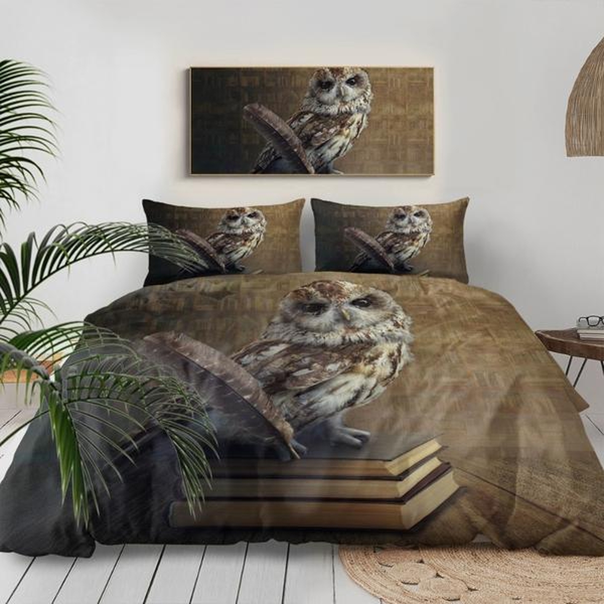 Smart Owl Bed Sheets Spread Duvet Cover Bedding Set - Unique Anime Apparel for Fans