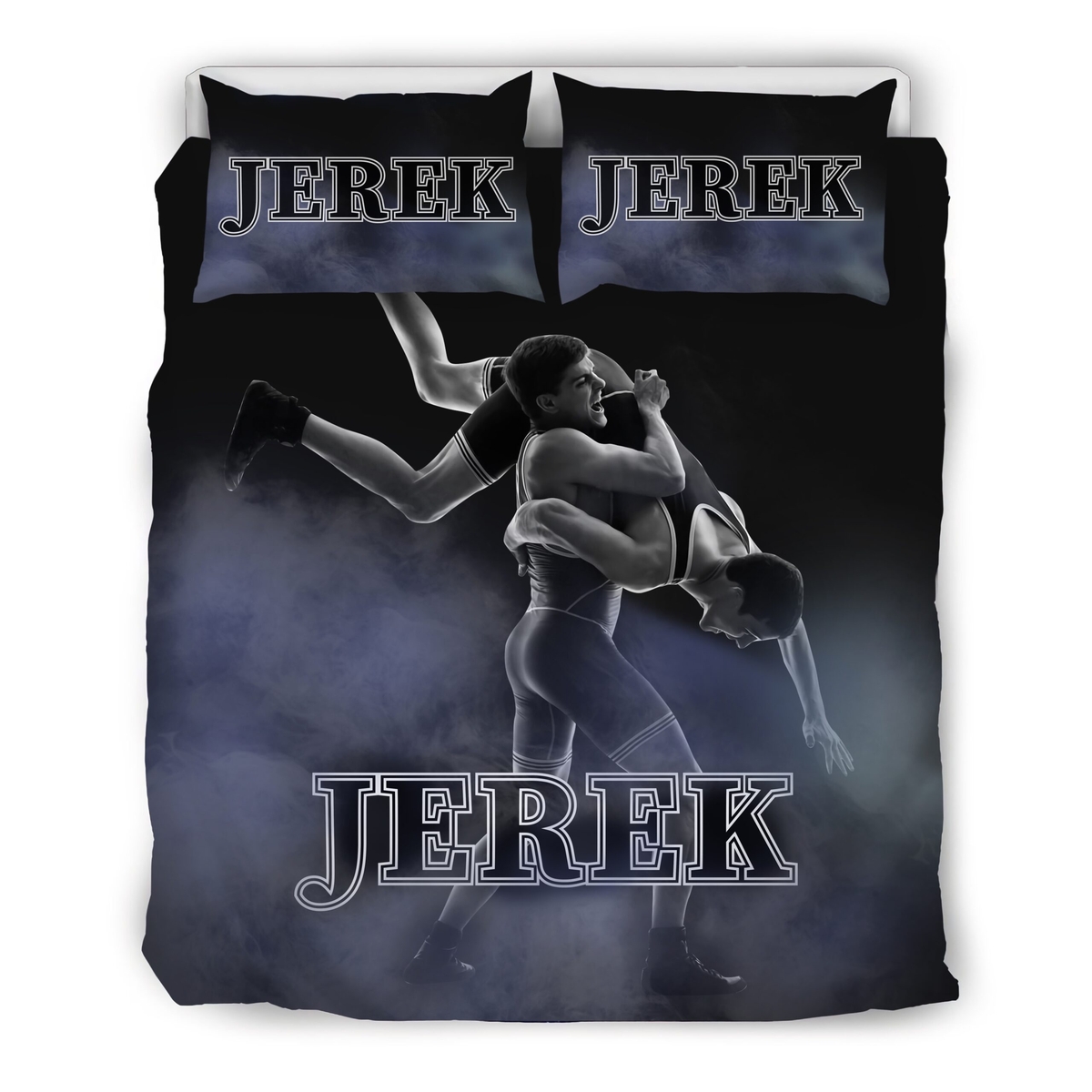 Smoke Wrestling Custom Duvet Cover Bedding Set Black - Unique Anime Apparel for Fans
