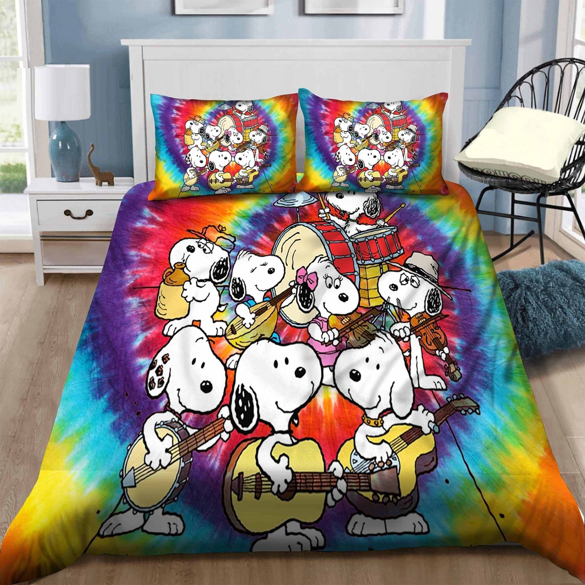 Snoopy Bedding Set Sleepy (Duvet Cover & Pillow Cases) - Unique Anime Apparel for Fans