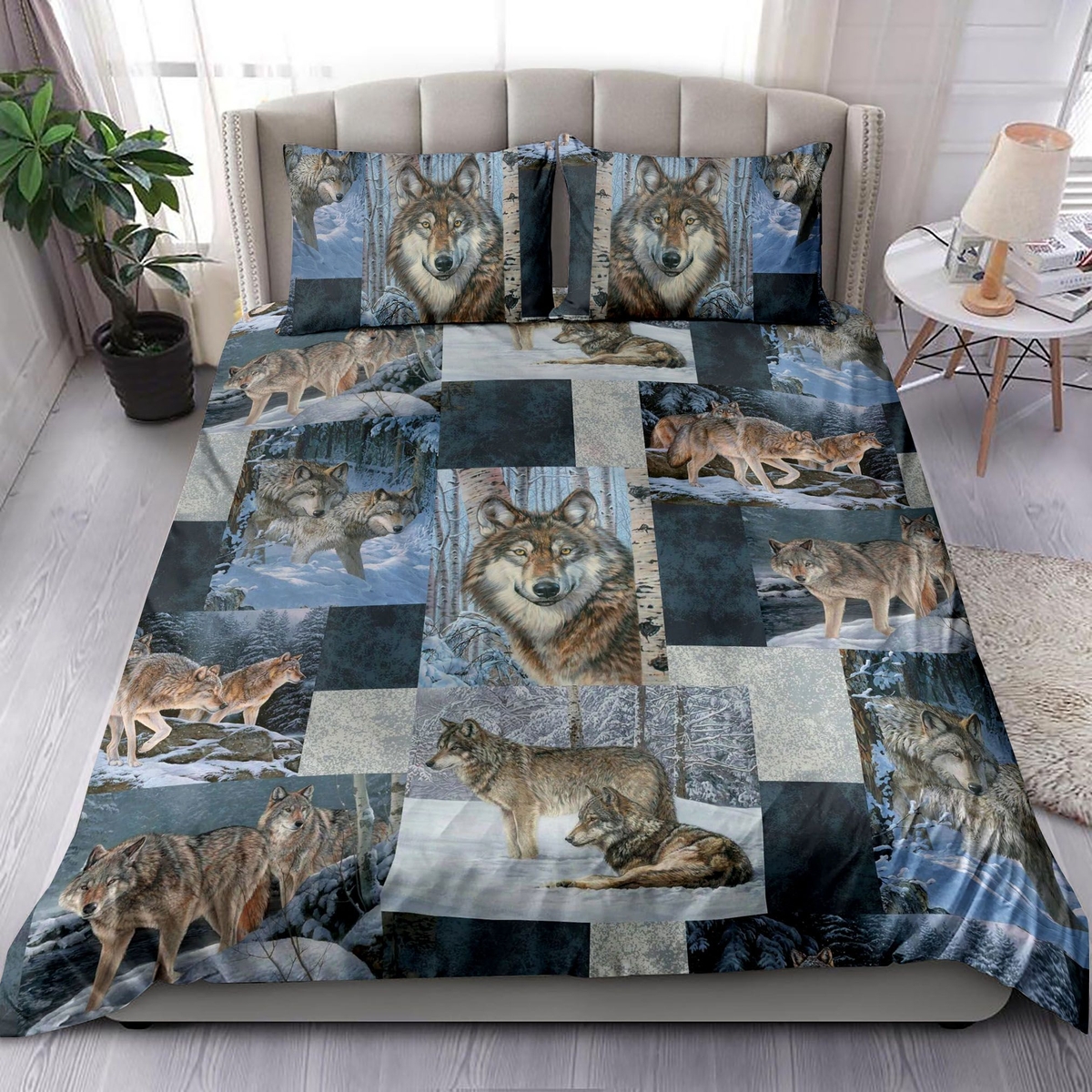 Snow Wolf Bed Sheets Duvet Cover Bedding Set - Unique Anime Apparel for Fans