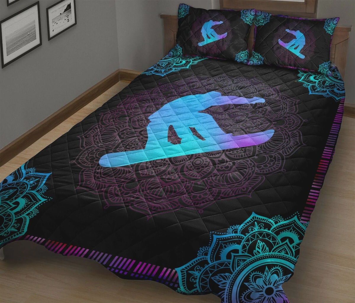 Snowboarding Light Color Bed Sheets Spread Duvet Cover Bedding Set - Unique Anime Apparel for Fans