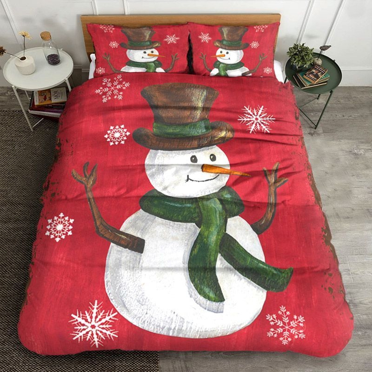 Snowman Bed Sheets Spread Duvet Cover Bedding Set - Unique Anime Apparel for Fans
