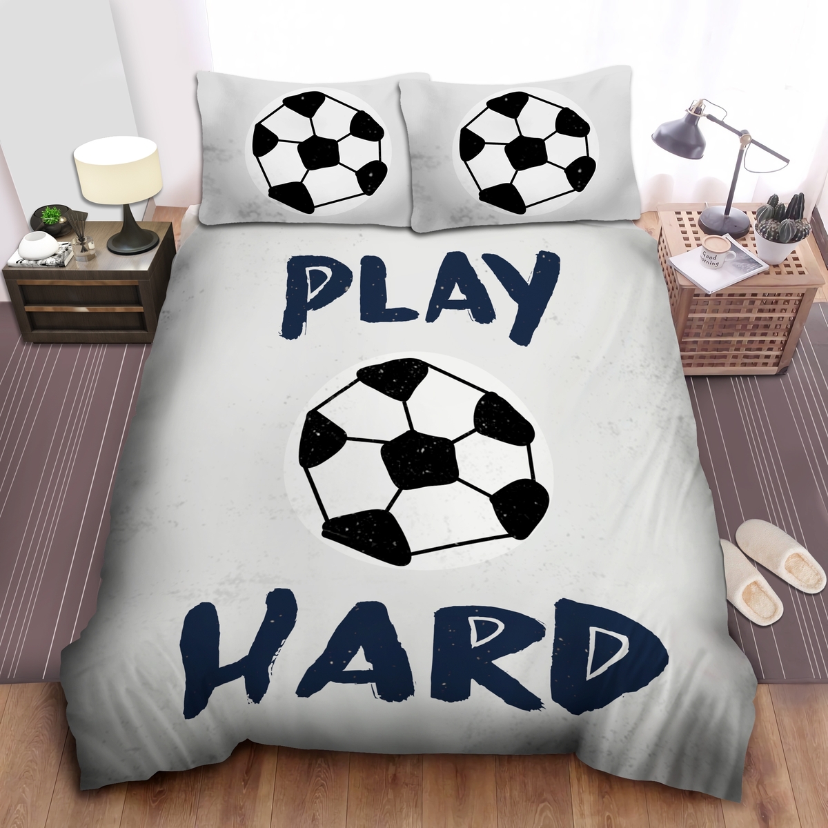 Soccer Bed Sheets Spread Comforter Duvet Cover Bedding Set - Unique Anime Apparel for Fans