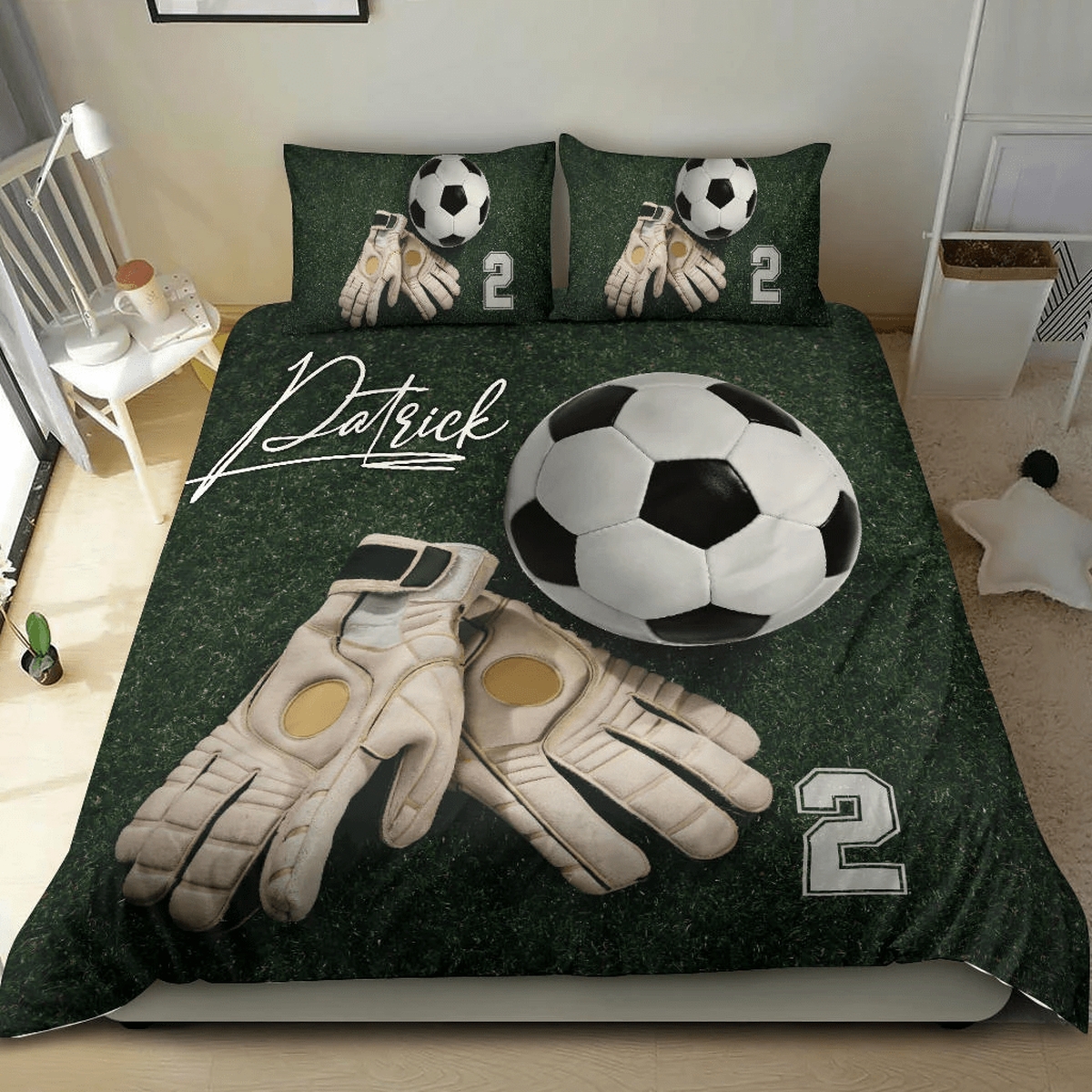 Soccer Custom Duvet Cover Bedding Set Goalkeeper With Your Name - Unique Anime Apparel for Fans