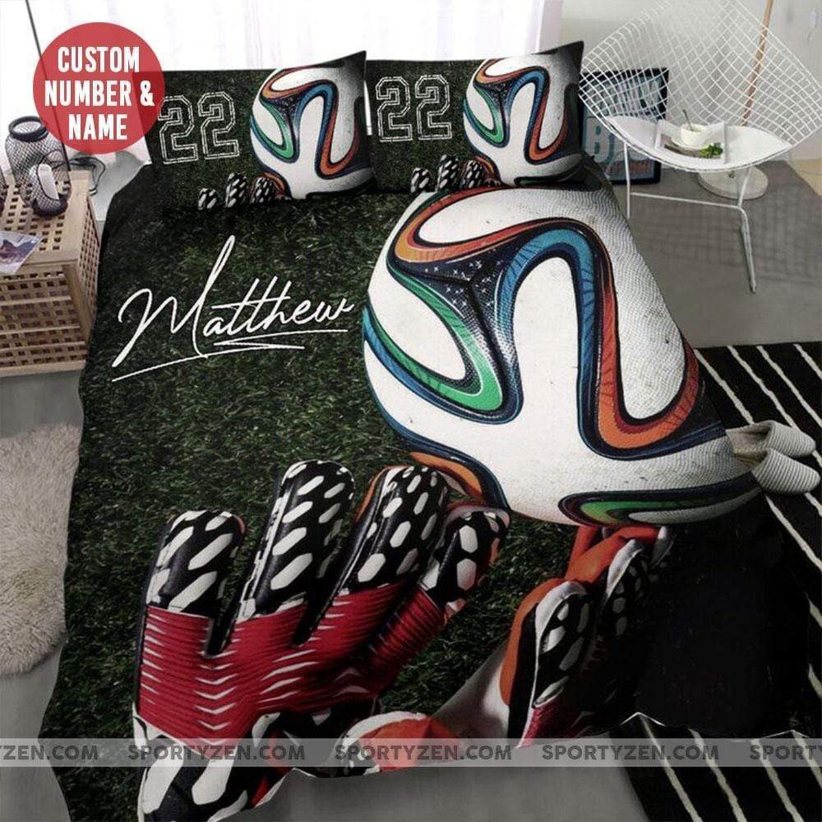 Soccer Goalie Custom Duvet Cover Bedding Set With Your Name - Unique Anime Apparel for Fans
