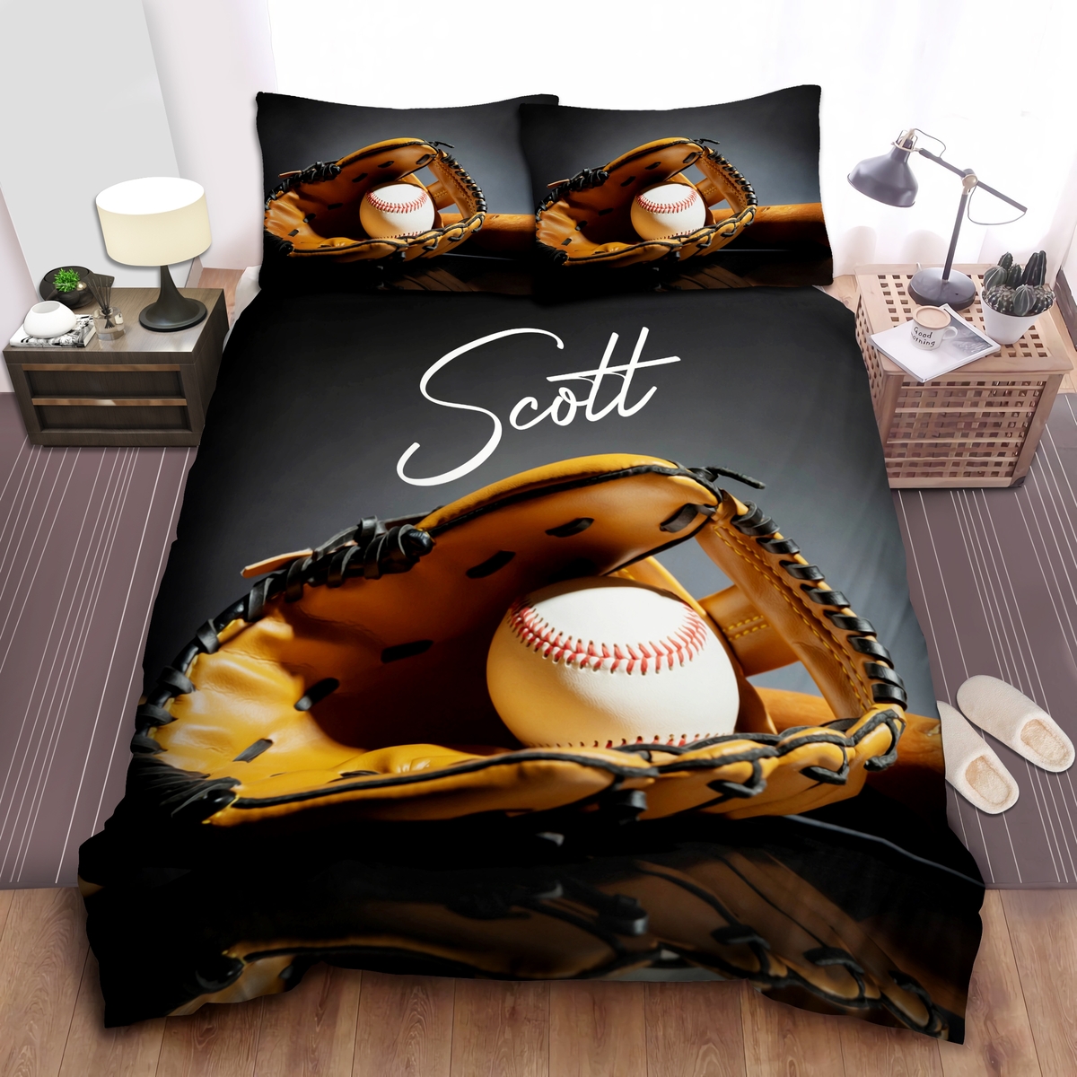 Softball Tools Personalized Custom Name Duvet Cover Bedding Set - Unique Anime Apparel for Fans