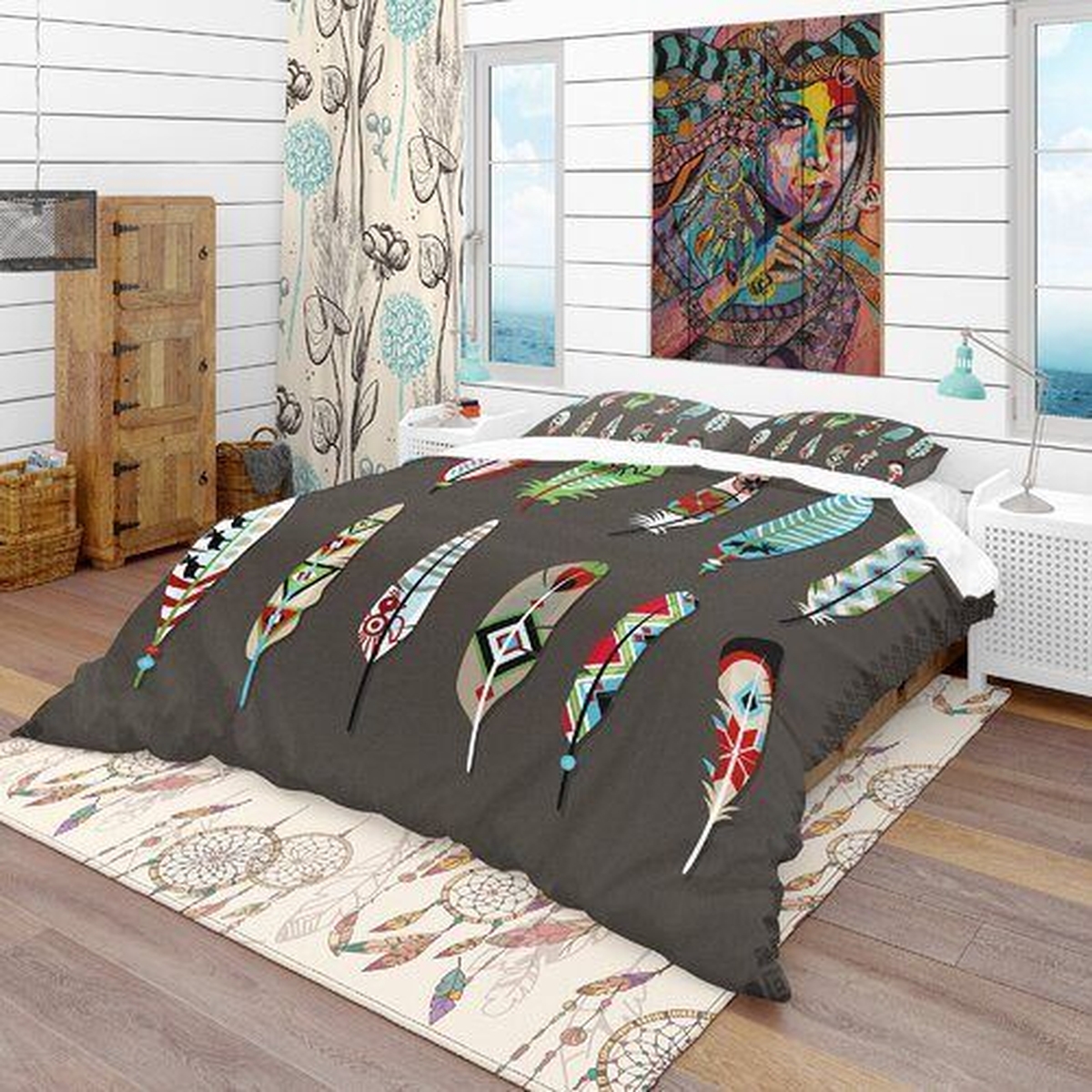 Southwestern Leather Bed Sheets Spread Duvet Cover Bedding Set - Unique Anime Apparel for Fans