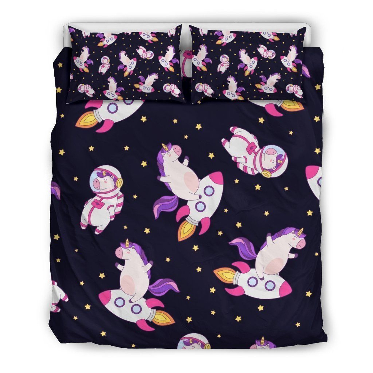 Space Astronaut Unicorn Bed Sheets Spread Duvet Cover Bedding Set - Unique Anime Apparel for Fans