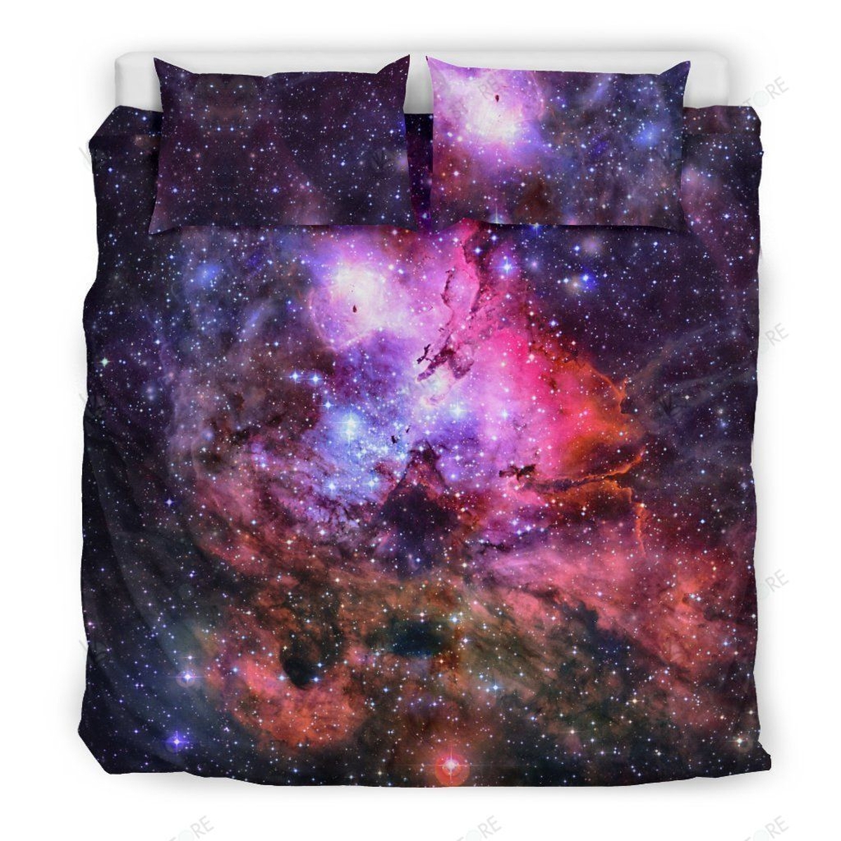 Space Galaxy Purple Stardust Bed Sheets Duvet Cover Bedding Set - Unique Anime Apparel for Fans