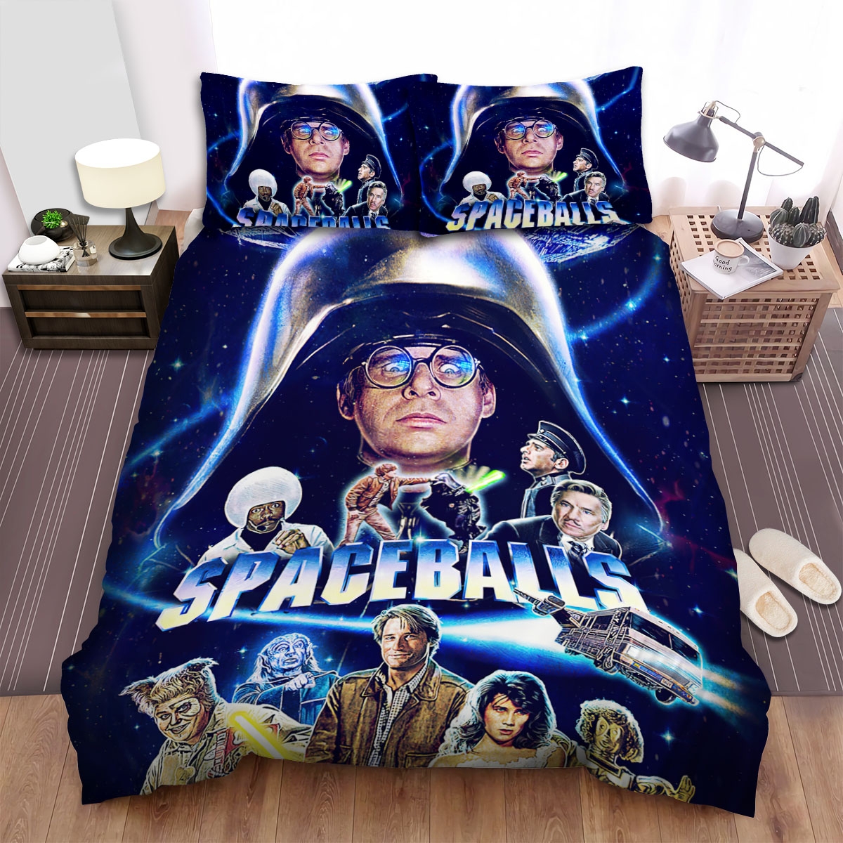 Spaceballs (1987) Movie Poster Bed Sheets Spread Comforter Duvet Cover Bedding Set - Unique Anime Apparel for Fans