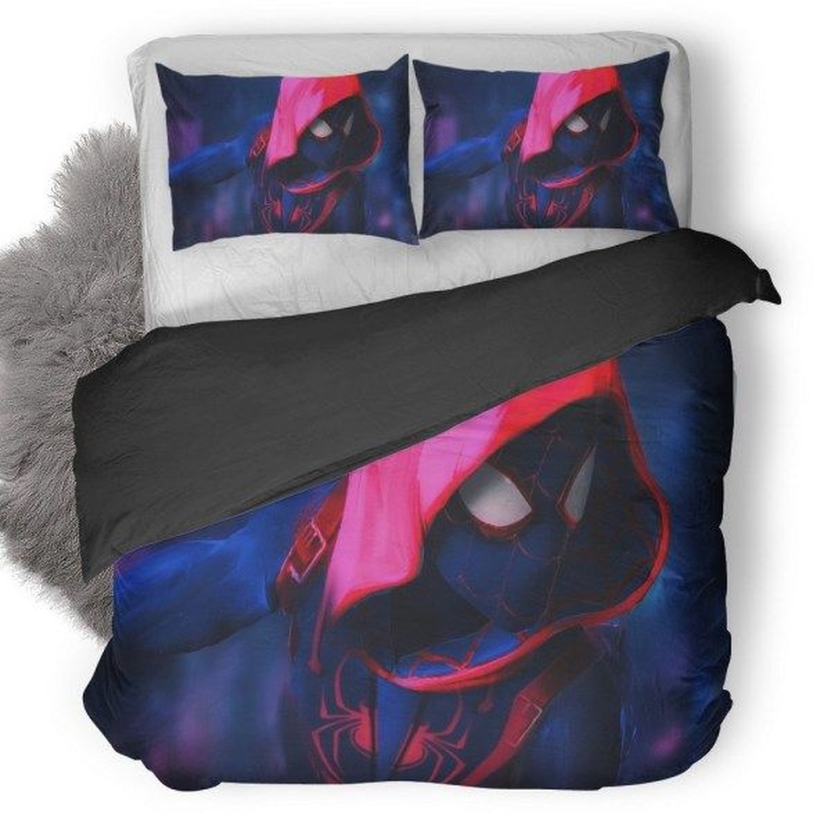 Spiderman Into The Spider Verse Movie Bedding Set - Unique Anime Apparel for Fans