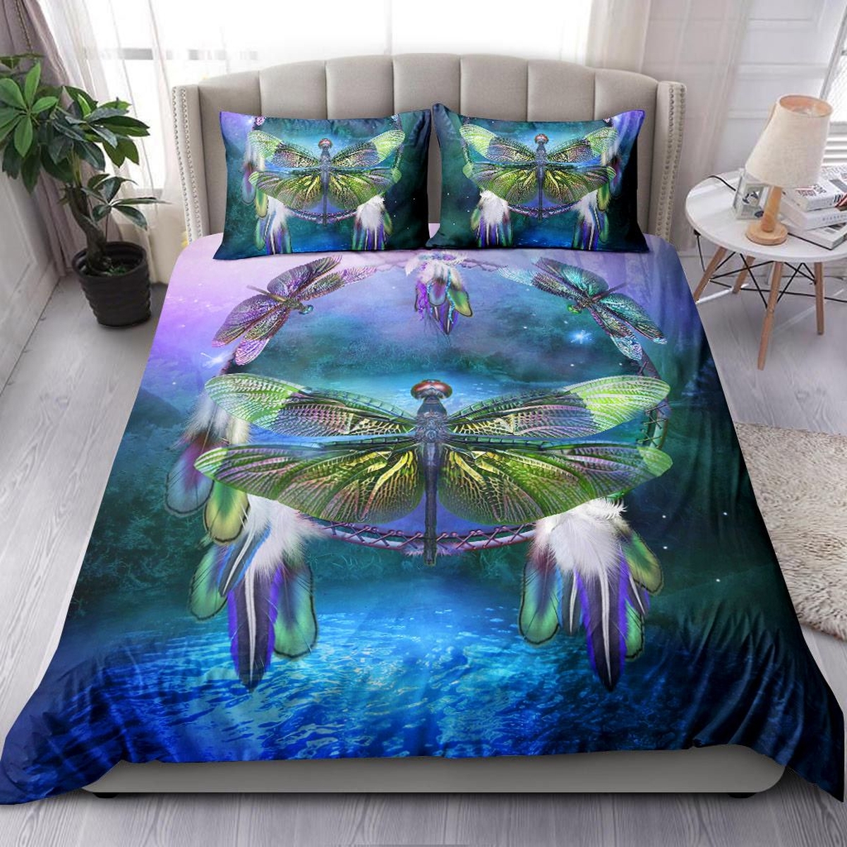 Spirit Of The Dragonfly Bed Sheets Spread Duvet Cover Bedding Set - Unique Anime Apparel for Fans