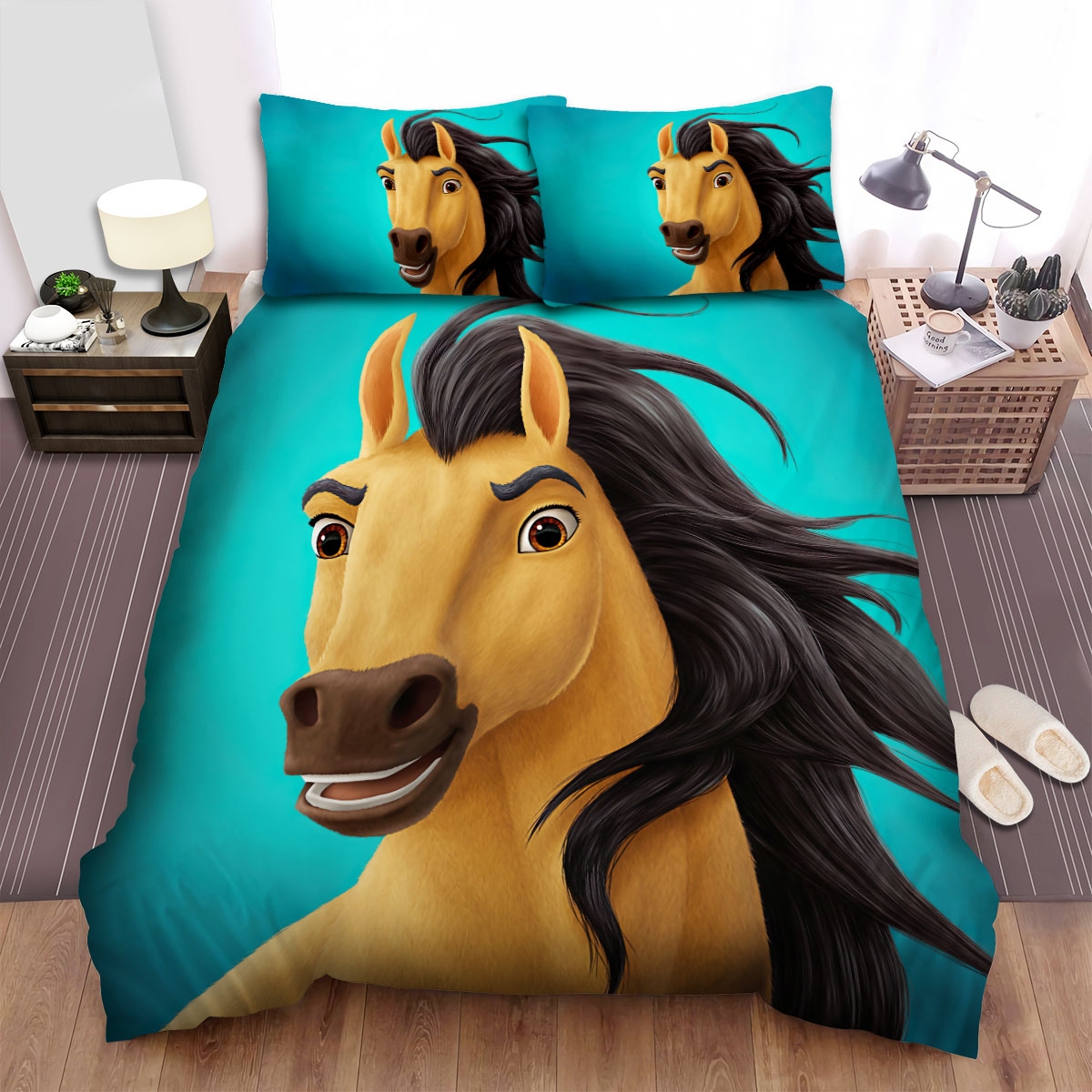 Spirit Stallion Of The Cimarron Movie Poster I Photo Bed Sheets Spread Duvet Cover Bedding Set - Unique Anime Apparel for Fans