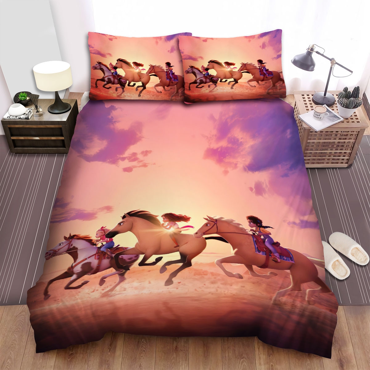 Spirit Untamed (2021) Movie Horse Run Photo Bed Sheets Spread Duvet Cover Bedding Set - Unique Anime Apparel for Fans