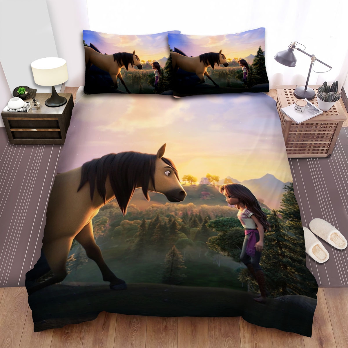 Spirit Untamed (2021) Movie Talking Photo Bed Sheets Spread Duvet Cover Bedding Set - Unique Anime Apparel for Fans