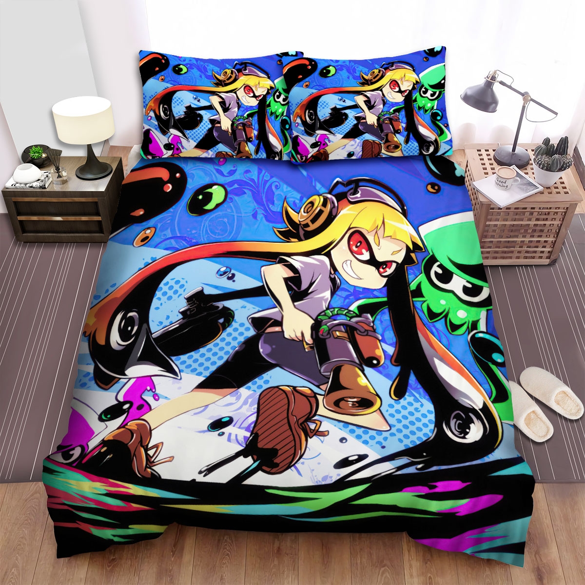 Splatoon - Agent 3 Turning Back Bed Sheets Spread Duvet Cover Bedding Set - Unique Anime Apparel for Fans