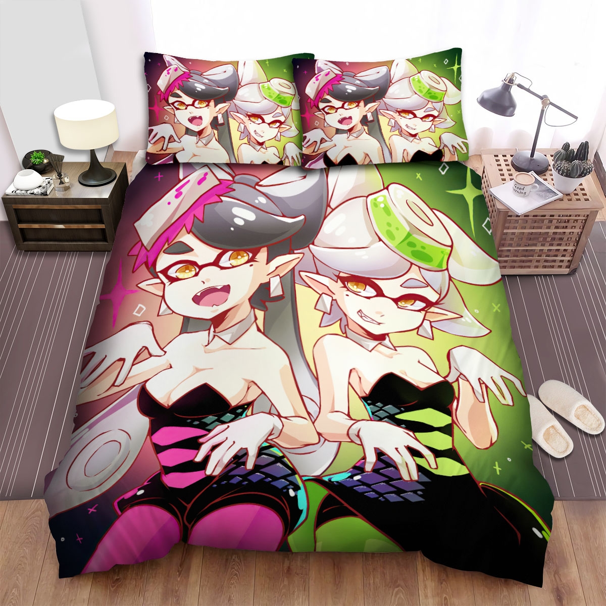 Splatoon - Marie And Callie So Beautiful Bed Sheets Spread Duvet Cover Bedding Set - Unique Anime Apparel for Fans