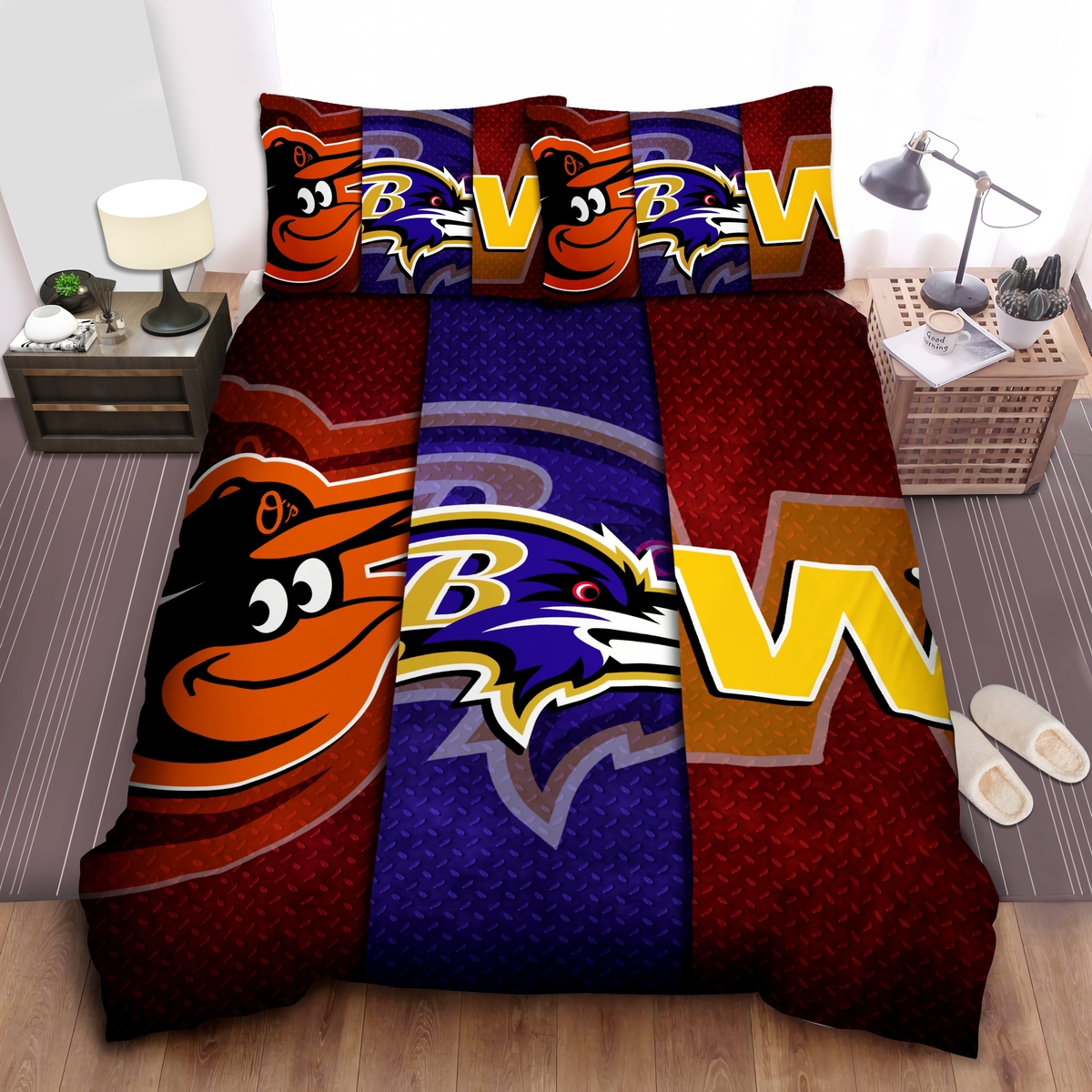 Sports Maryland Sport Teams Bed Sheet Spread Comforter Duvet Cover Bedding Set - Unique Anime Apparel for Fans