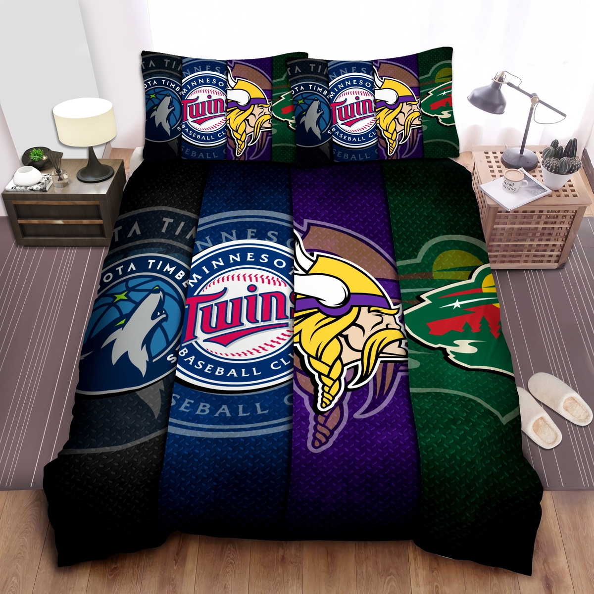 Sports Minnesota Sport Teams Duvet Cover Bedding Set - Unique Anime Apparel for Fans
