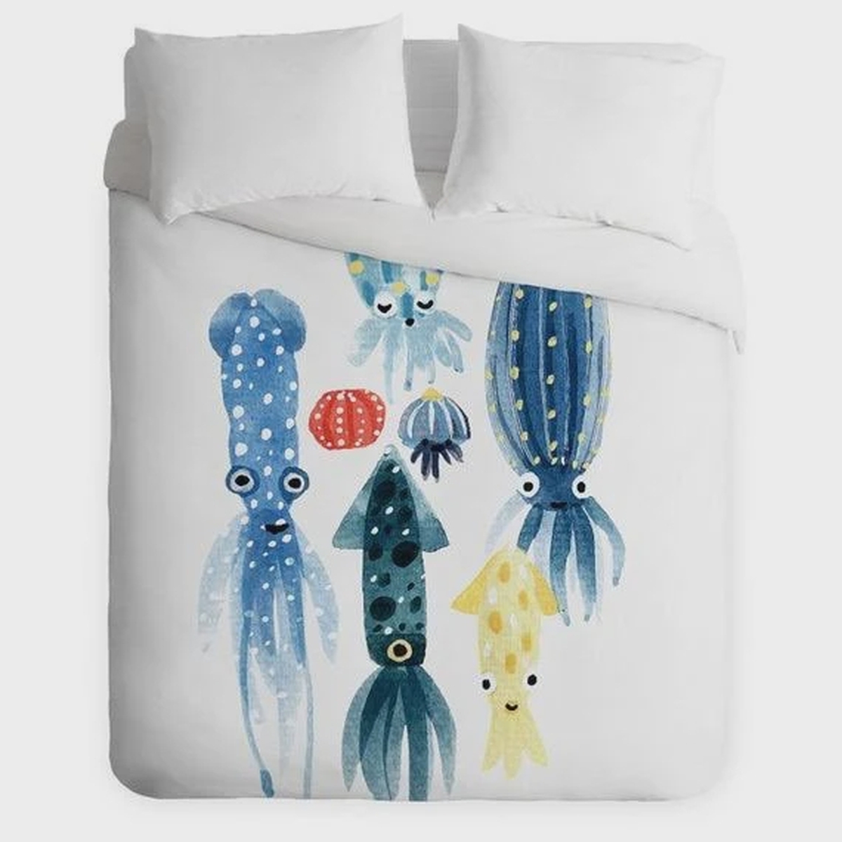 Squid Creatures Bed Sheets Spread Duvet Cover Bedding Set - Unique Anime Apparel for Fans