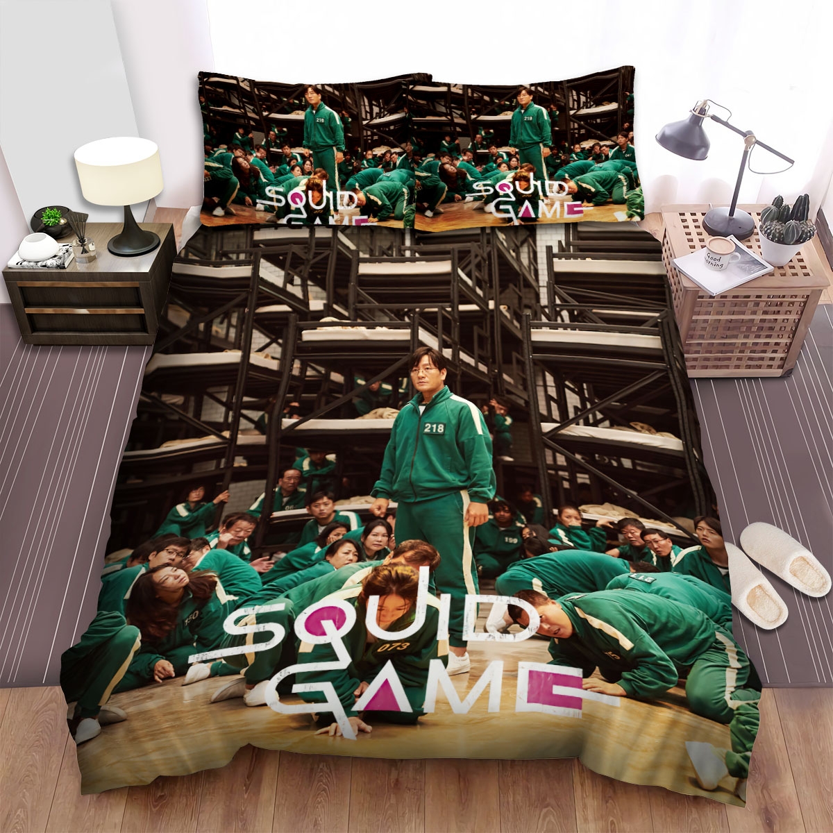 Squid Game (2021) Movie Cover Bed Sheets Spread Duvet Cover Bedding Set - Unique Anime Apparel for Fans