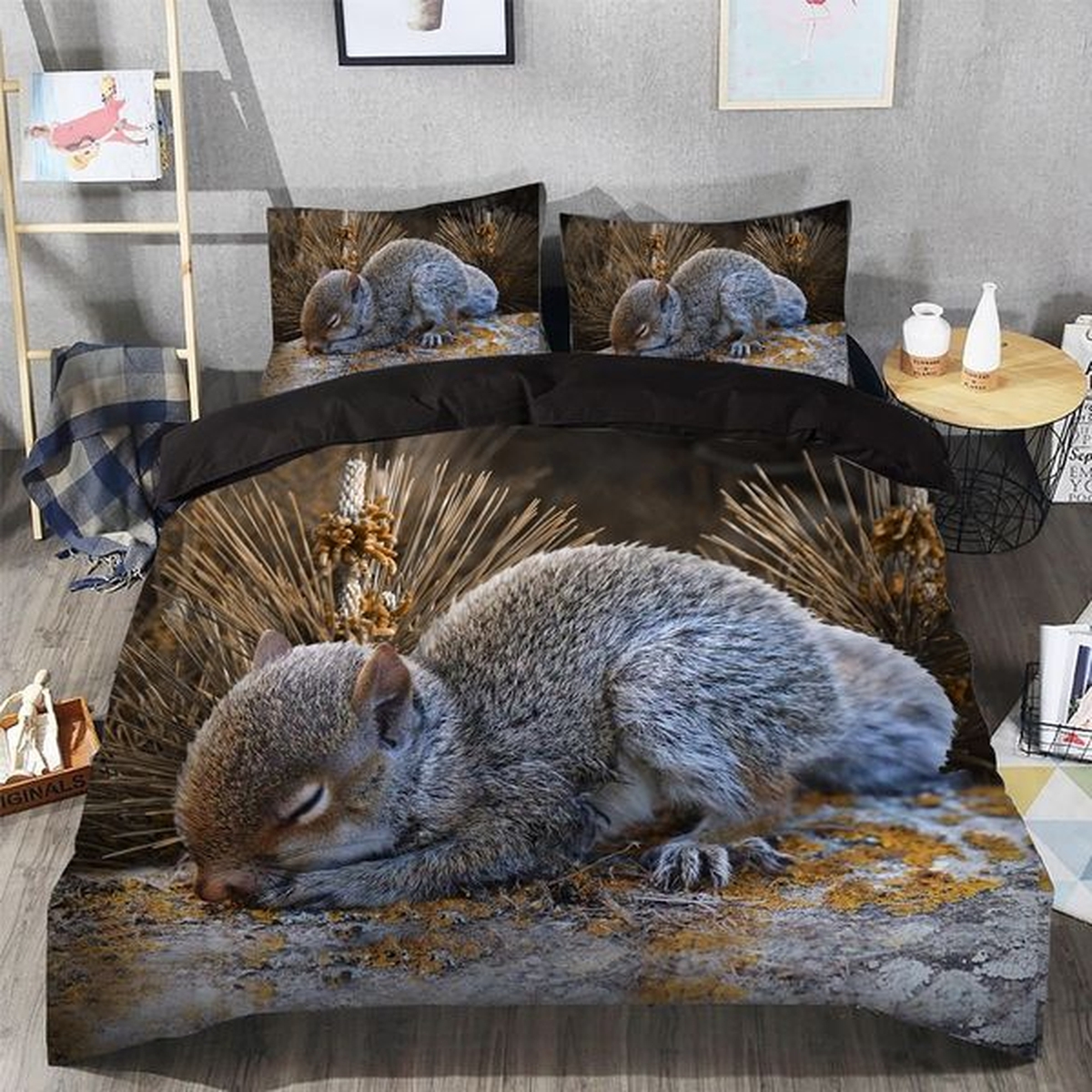 Squirrel Bed Sheets Spread Duvet Cover Bedding Set - Unique Anime Apparel for Fans