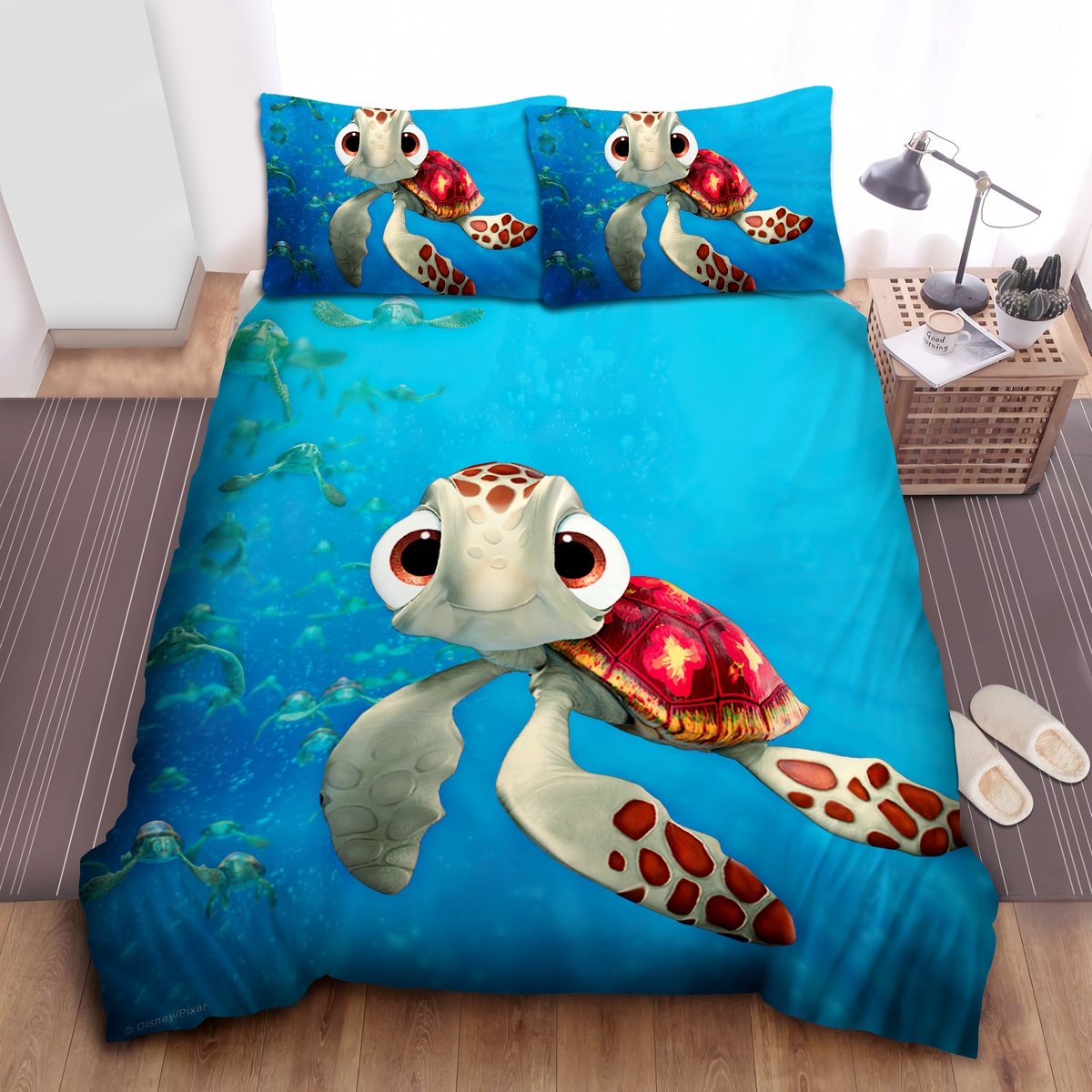 Squirt From Finding Nemo Solo Poster Bed Sheets Spread Duvet Cover Bedding Set - Unique Anime Apparel for Fans