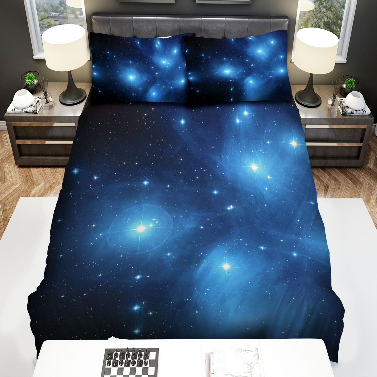 Star Cluster The Pleiades Bed Sheets Spread Duvet Cover Bedding Set - Unique Anime Apparel for Fans