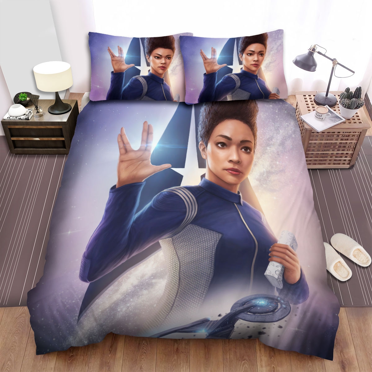 Star Trek Discovery Movie Michael Burnham Photo Bed Sheets Spread Duvet Cover Bedding Set - Unique Anime Apparel for Fans