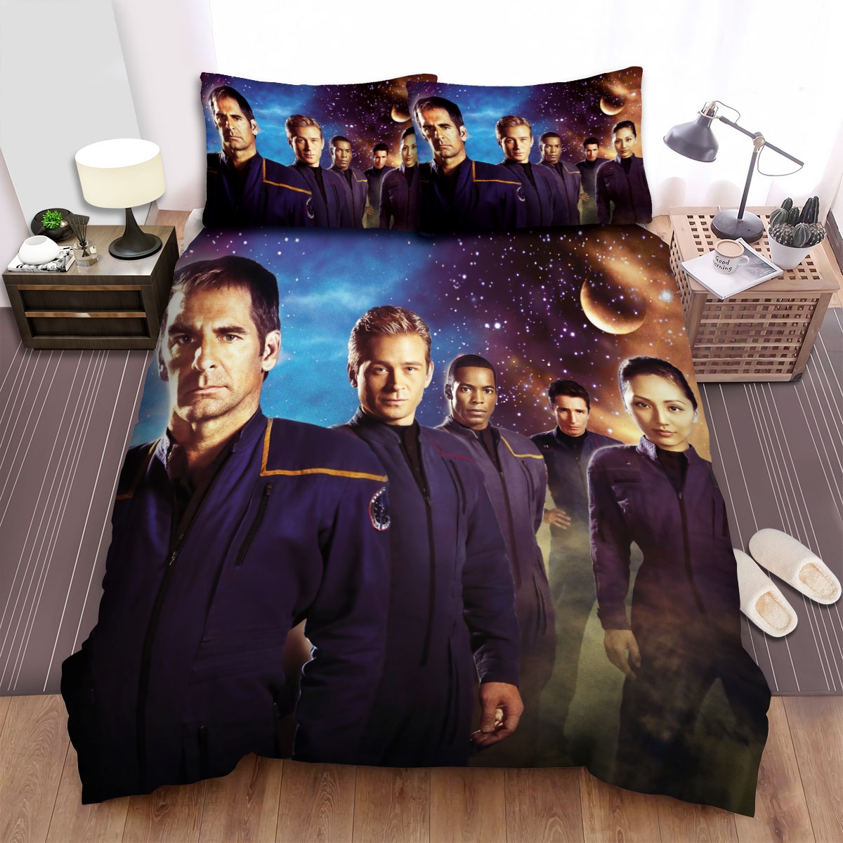Star Trek Enterprise (2001-2005) Movie Poster 2 Bed Sheets Spread Duvet Cover Bedding Set - Unique Anime Apparel for Fans