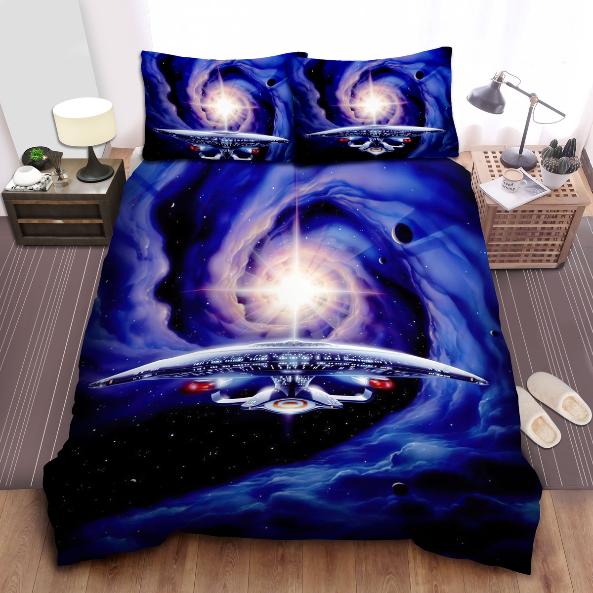 Star Trek Starship Bed Sheets Spread Comforter Duvet Cover Bedding Set - Unique Anime Apparel for Fans