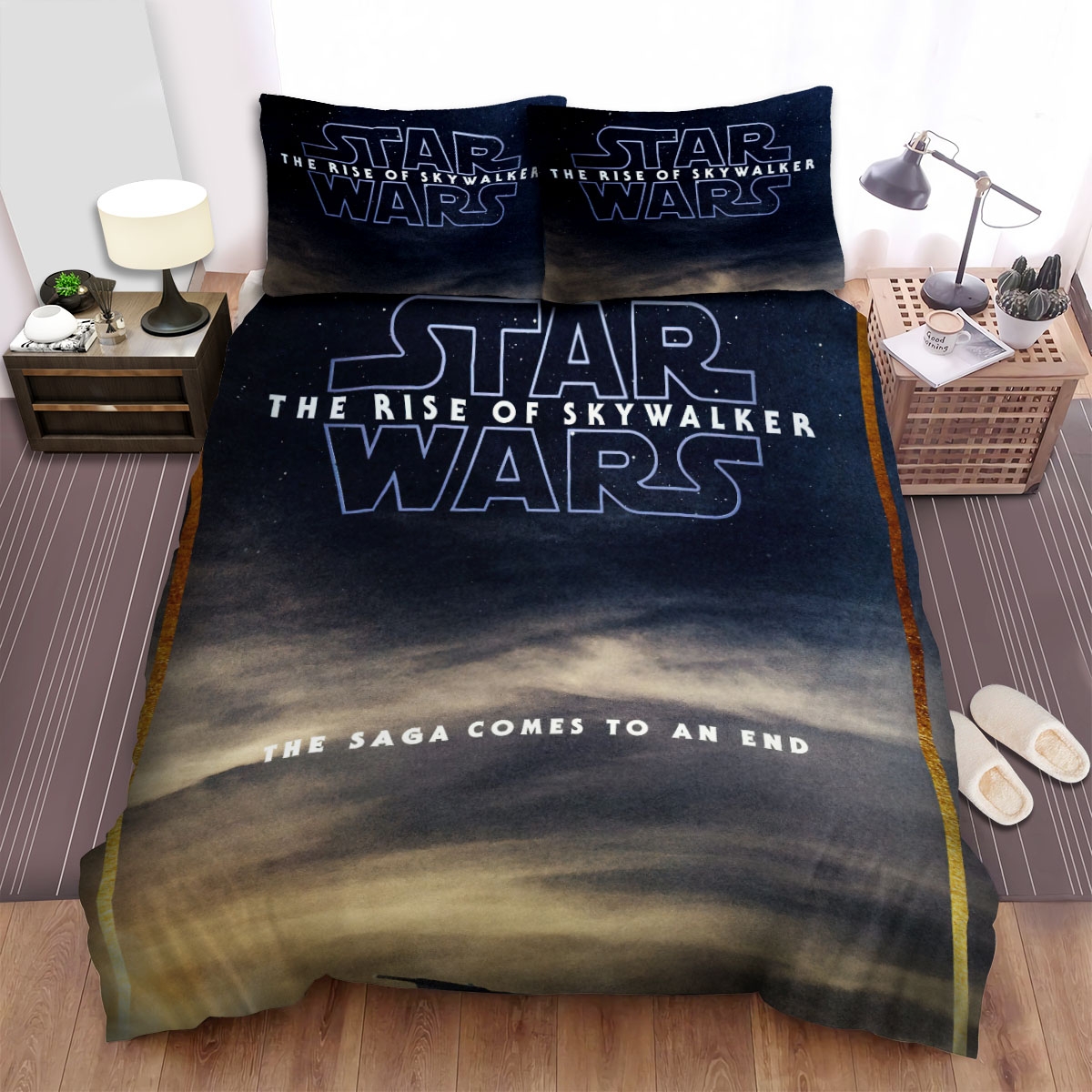 Star Wars Episode Ix - The Rise Of Skywalker The Saga Comes To An End Movie Poster Ver 2 Bed Sheets Spread Duvet Cover Bedding Set - Unique Anime Apparel for Fans