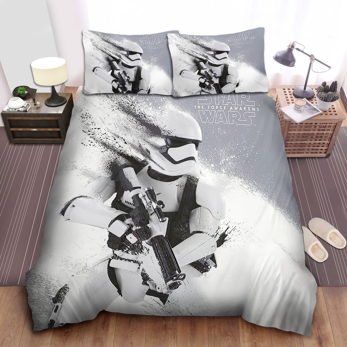 Star Wars Stormtrooper In The Force Awaken Poster Bed Sheets Spread Duvet Cover Bedding Set - Unique Anime Apparel for Fans