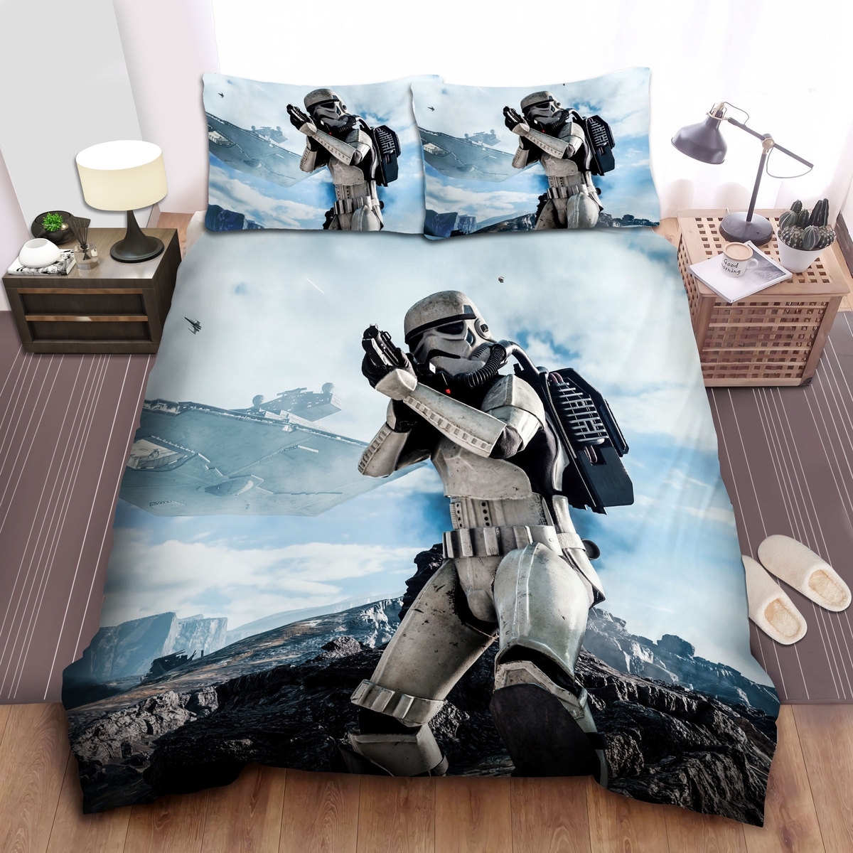 Star Wars Stormtrooper Invasion Bed Sheets Spread Duvet Cover Bedding Set - Unique Anime Apparel for Fans