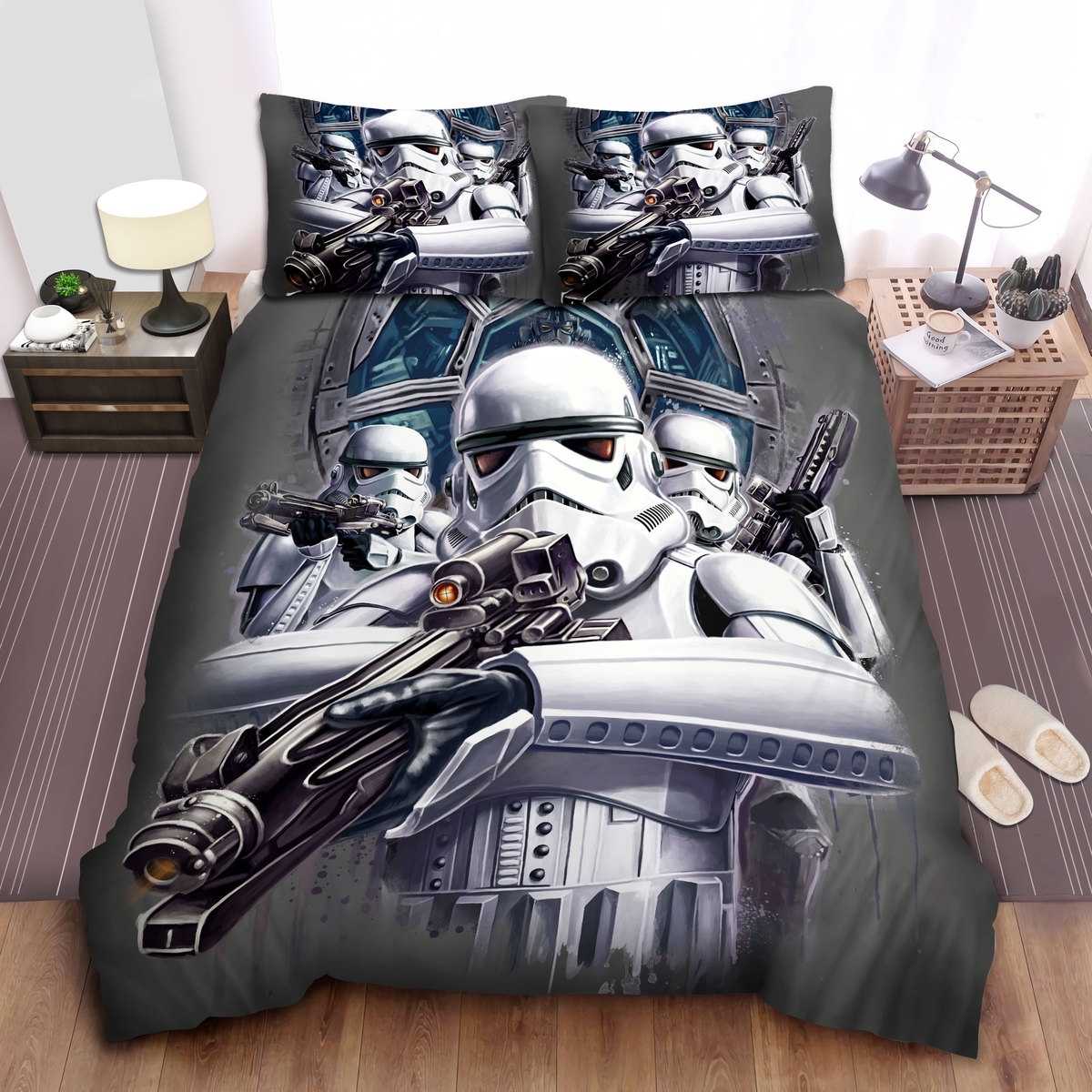 Star Wars Stormtroopers 3d Digital Painting Bed Sheets Spread Duvet Cover Bedding Set - Unique Anime Apparel for Fans