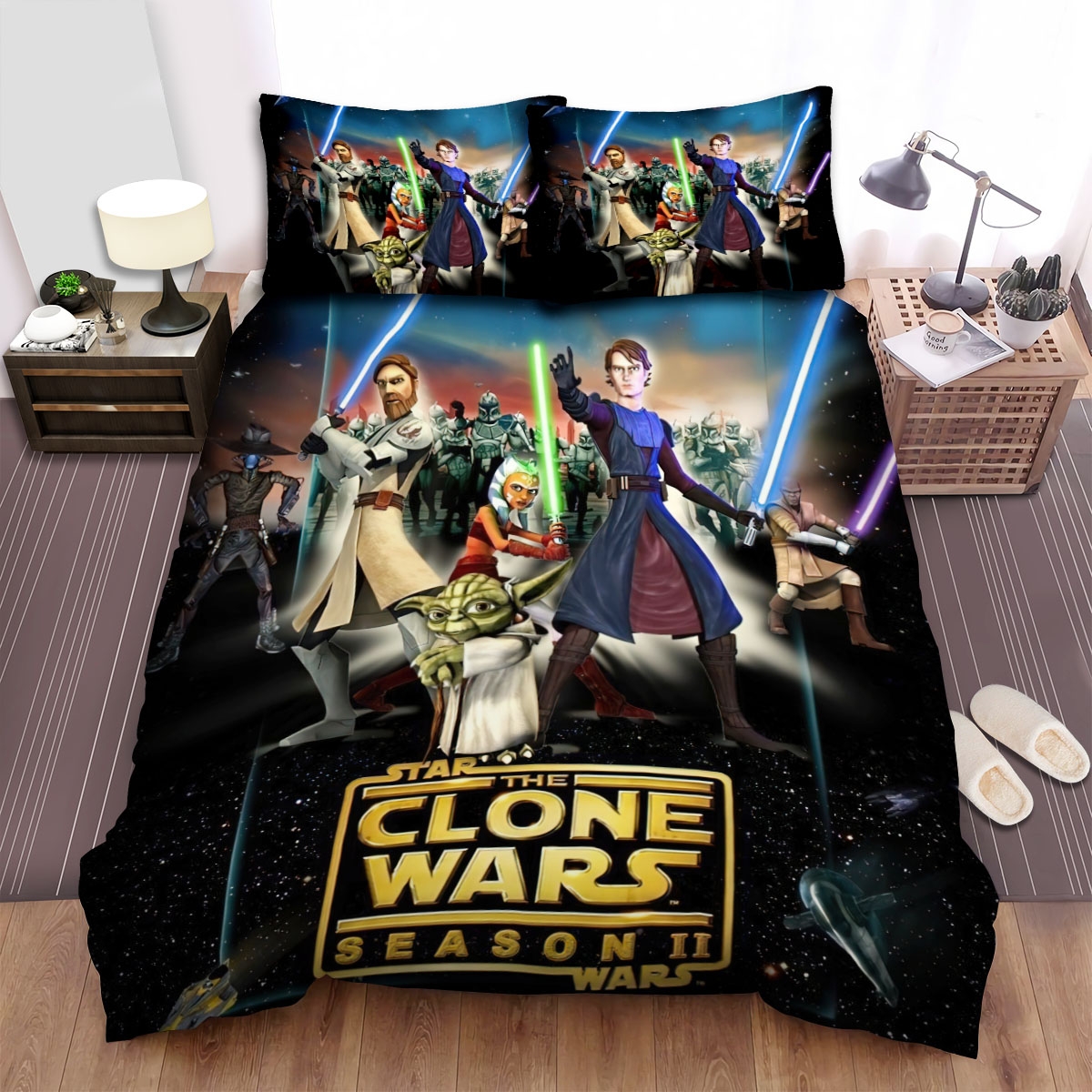 Star Wars The Clone Wars (2008-2020) Movie Poster 1 Bed Sheets Spread Duvet Cover Bedding Set - Unique Anime Apparel for Fans