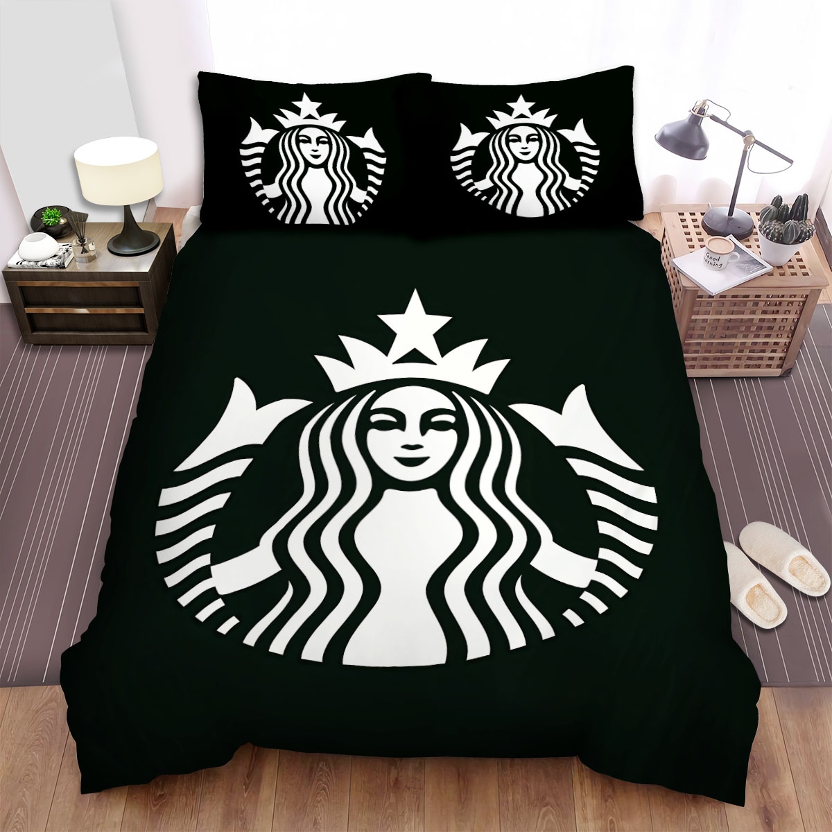 Starbucks Original Logo Bed Sheets Spread Duvet Cover Bedding Set - Unique Anime Apparel for Fans