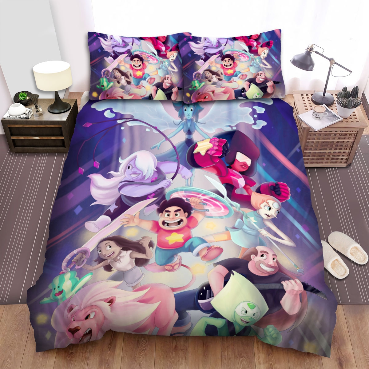 Steven Universe Characters Digital Art Bed Sheets Spread Duvet Cover Bedding Set - Unique Anime Apparel for Fans