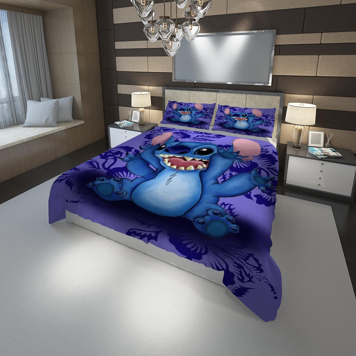 Stitch Animation Bedding Set Dup2 (Duvet Cover & Pillow Cases) - Unique Anime Apparel for Fans