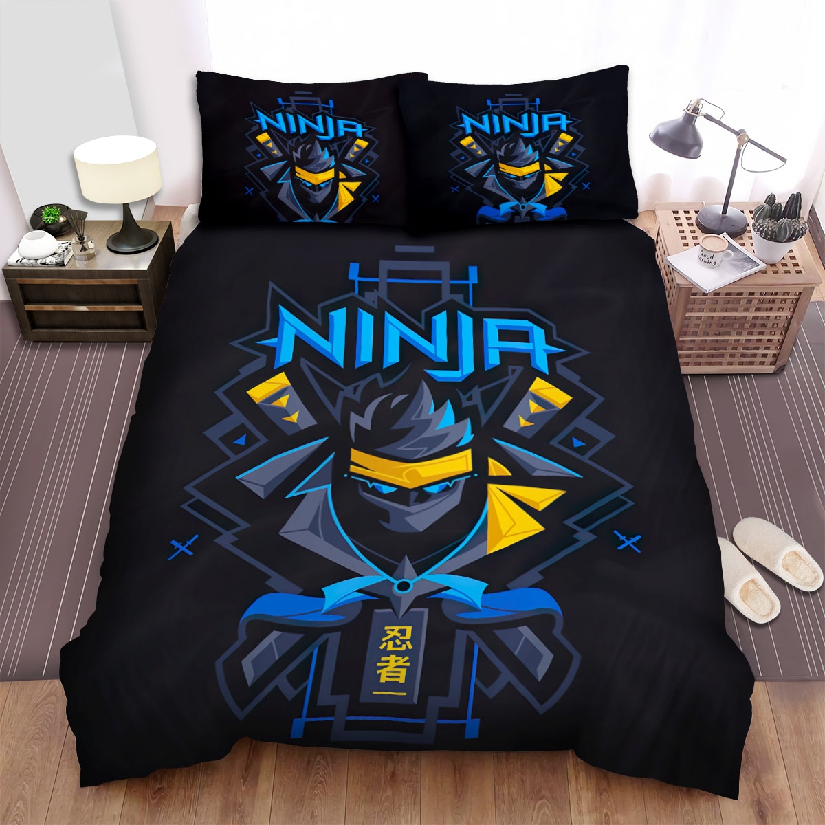 Streamer Ninja Logo Bed Sheets Spread Duvet Cover Bedding Set - Unique Anime Apparel for Fans