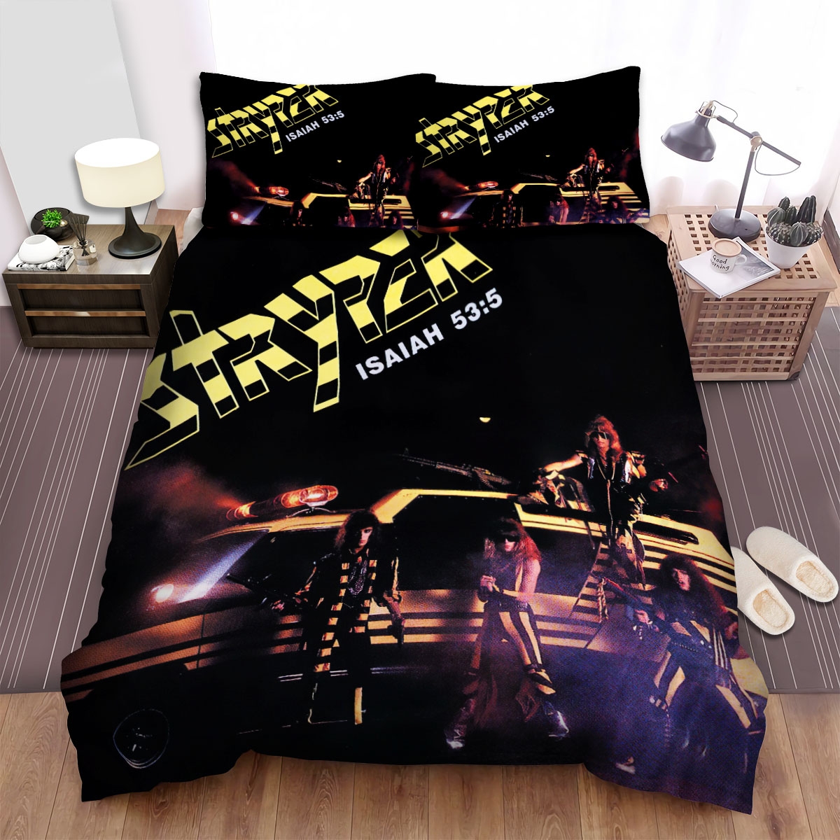 Stryper Band Album Soldiers Under Command Bed Sheets Spread Duvet Cover Bedding Set - Unique Anime Apparel for Fans