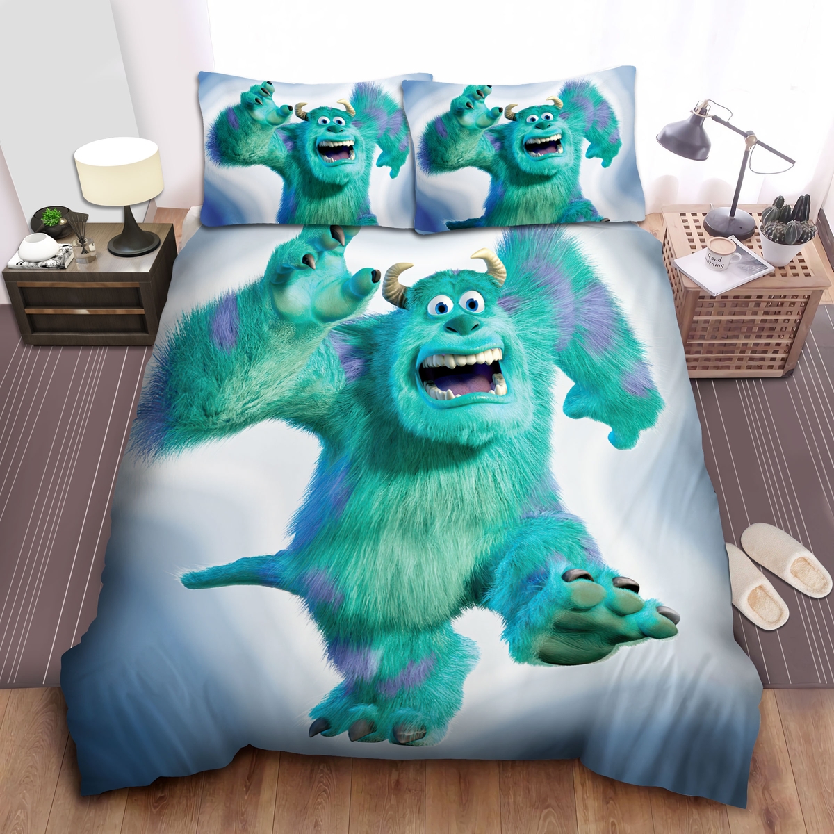 Sulley Is Running Bed Sheets Spread Duvet Cover Bedding Set - Unique Anime Apparel for Fans
