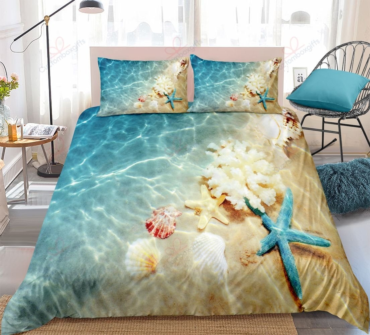 Summer Beach Seashore Bedding Set (Duvet Cover & Pillow Cases) - Unique Anime Apparel for Fans