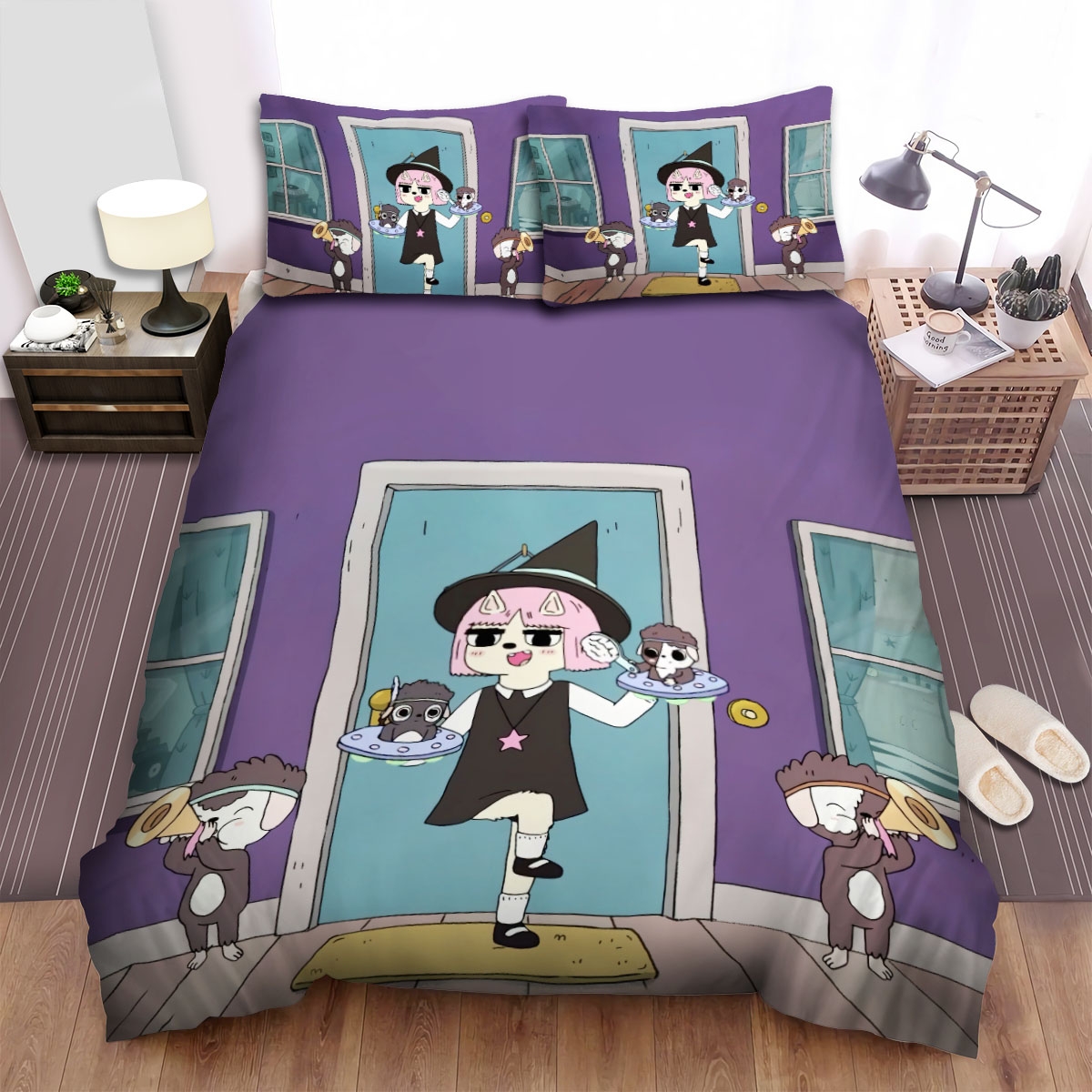Summer Camp Island Susie Funny Dance Bed Sheets Spread Duvet Cover Bedding Set - Unique Anime Apparel for Fans