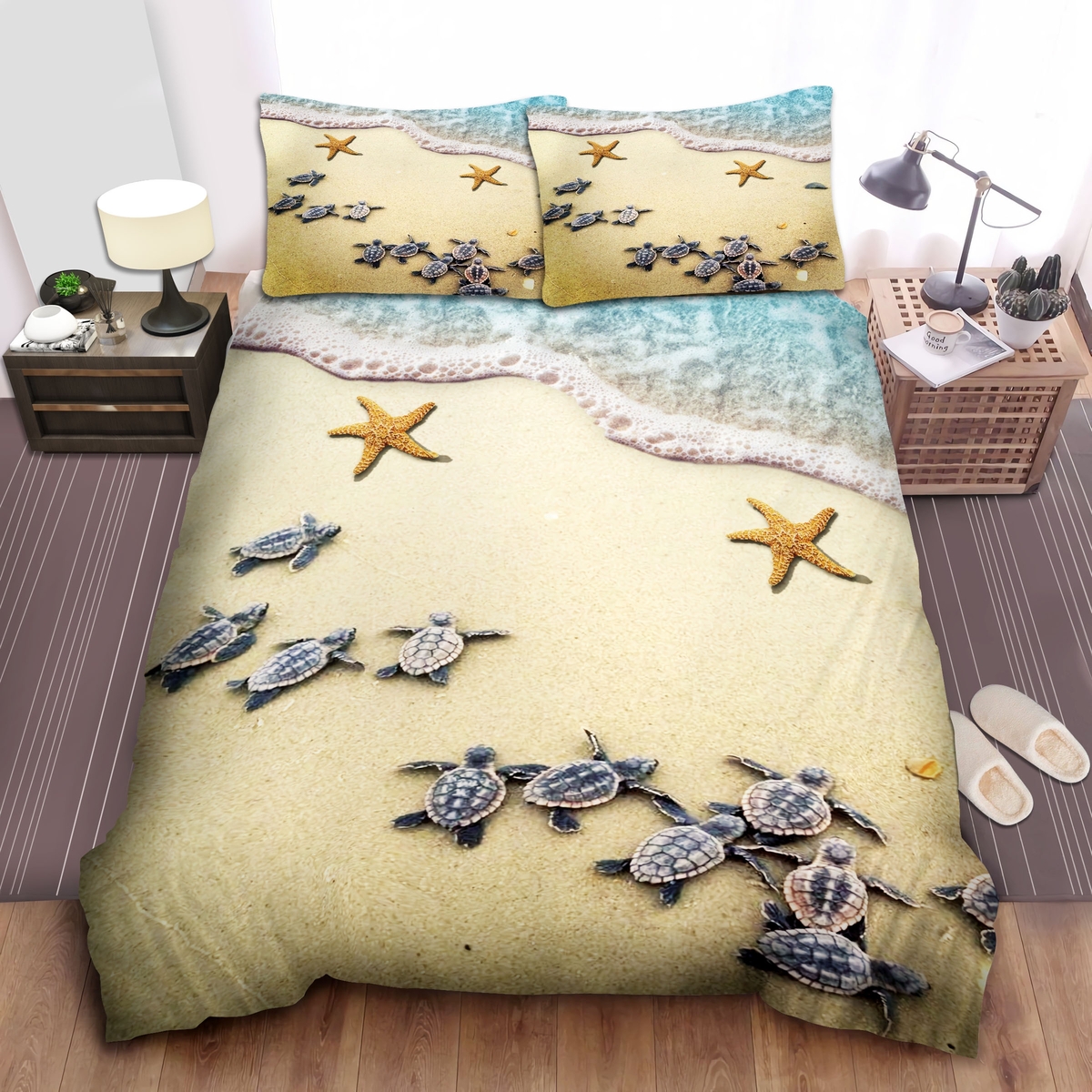 Summer Turtle Bedding Set All Size (Duvet Cover & Pillow Cases) - Unique Anime Apparel for Fans