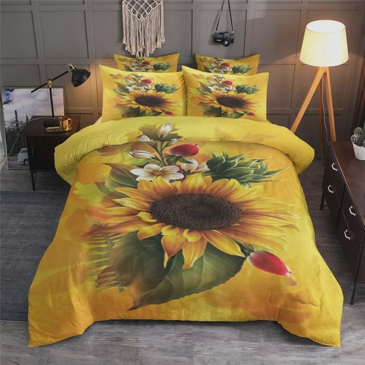 Sunflower Bed Sheets Spread Duvet Cover Bedding Set - Unique Anime Apparel for Fans