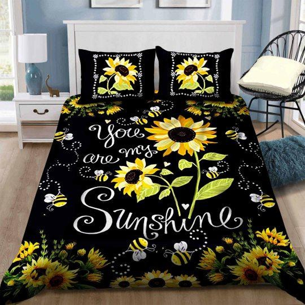 Sunflower Bedding Set (Duvet Cover &amp Pillowcases) - Unique Anime Apparel for Fans